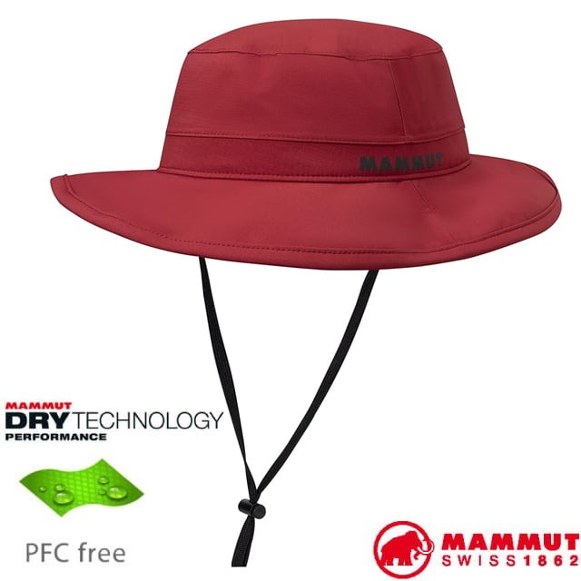 【MAMMUT 長毛象】新 Machu Hat 防水快乾透氣圓盤帽.防曬帽/1191-02915-3715 緋紅✿30E010